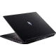 Siyah Acer Nitro V 16 ANV16-41-R30M oyuncu laptop, yarı açık kapaklı arka ve yan açıdan görünüm