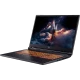 Siyah Acer Nitro V 17 AI ANV17-41-R3H8 oyuncu laptop, açık ekranda ve turuncu aydınlatmalı klavye ile