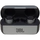 JBL Reflect Flow tam kablosuz siyah kulaklık, açık şarj kutusu içinde iki kulaklıkla gösteriliyor