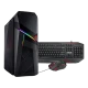 Asus GL12CM-TR002D masaüstü bilgisayar; siyah kasa, klavye ve RGB ışıklı oyuncu faresiyle set halinde