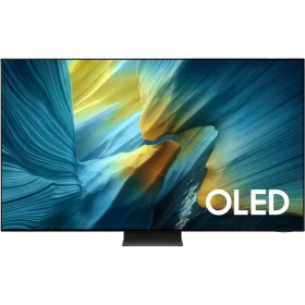 Samsung 83S95F Ultra HD 4K OLED televizyon, canlı renklerle modern ekran tasarımı vitrin görünümü, genel renk