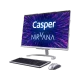 Casper Nirvana AIO A460 masaüstü bilgisayar, mor ekranlı monitör, klavye ve fare seti