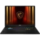 MSI Vector 18 HX AI A2XWHG-663XTR koyu gri oyuncu laptop ön ekran ve RGB klavye ışıkları.