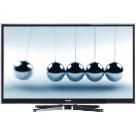 Vestel 22PF5065 Full HD LED televizyon, siyah çerçeveli ayaklı tasarım ve ekranında metal küreler