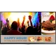 Samsung RM40D Full HD LED TV, genel renk, eğlence ve yemek içerikleri görünen vitrin ekranı