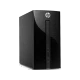 HP 460-p205nt 4XC08EA siyah masaüstü bilgisayar kasası, ön paneli ve bağlantı noktalarıyla