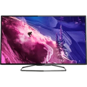 Philips 48PFK6909 Full HD LED TV, siyah çerçeveli televizyon ekranında canlı manzara görüntüsü