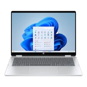 HP OmniBook 5 Flip 14-fp0004nt BT0A4EA açılır-kapanır 2’si 1 arada laptop, açık gri klavye ve ekran görünümü