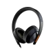 Xiaomi Mi Game Headset kablolu siyah kulaklık, turuncu detaylı kulak kapakları ve mikrofonuyla önden görünüm