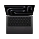 Apple MacBook Pro M3 Pro 12CPU 18GPU 14.2 inç siyah laptop, açık ekran ve klavye üstten görünüm
