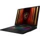 MSI Crosshair 18 HX AI A2XWGKG-014TR siyah oyuncu laptop; ejderha amblemi ve RGB klavye ışıkları görünüyor