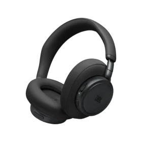 JBL Live 780NC siyah kablosuz kulaklık, yastıklı kulaklık başlıkları ve ayarlanabilir bantıyla önden görünüm