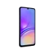 Samsung Galaxy A05 siyah akıllı telefon, geniş ekran ve damla çentikli ön yüz tasarımıyla önden görünüm