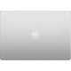 Apple MacBook Air M3 15.3 inç gümüş laptop, kapalı durumda üst kapakta Apple logosu ile önden görünüm