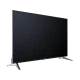 Vestel 43UB9300 Ultra HD 4K LED televizyon, siyah ekranı ve gümüş ayaklarıyla üç çeyrek açıdan görünür.