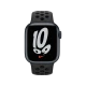 Apple Watch Nike Series 7 45 mm gece yarısı akıllı saat, alüminyum kasa ve Nike spor kordon
