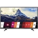 LG 43UH615V Ultra HD 4K LED televizyon ekranında dağ manzarası, vitrinde siyah çerçeve