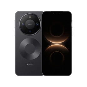 Huawei Mate 80 Pro siyah akıllı telefon, ön ekran ve dairesel arka kamera modülüyle vitrin görünümü