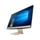 Asus Vivo V241FFK-BA030TS masaüstü bilgisayar, Windows ekranı ve krem renkli standıyla önden görünüm