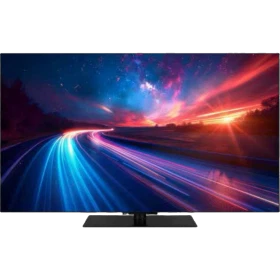 Vestel 55OG9950 Ultra HD 4K OLED televizyon, manzara görüntüsü gösteren ince siyah ekran