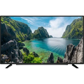 Beko B55L 8840 5B Ultra HD 4K TV, siyah çerçeveli ve doğal manzara yayını gösteren televizyon