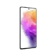 Samsung Galaxy A73 siyah akıllı telefon, ince çerçeveli ekran ve ön kamera deliğiyle önden görünüm
