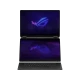 Asus ROG Zephyrus Duo 16 GX651AX-SR004W siyah oyuncu laptop ekranı açık, RGB ışıklı ekran görünümüyle
