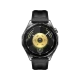 Huawei Watch GT 6 Siyah 46mm akıllı saat, siyah kayış ve yuvarlak kadranıyla önden görünüm
