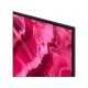 Samsung 77S90C Ultra HD 4K OLED televizyon, genel renkli siyah çerçeveli, canlı pembe soyut ekran görünümü