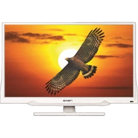 Axen Lavita 23 inç beyaz HD Ready LED televizyon, uydu alıcılı; ekranda gün batımında uçan kartal