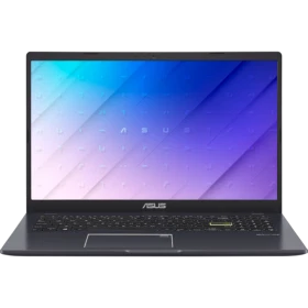 Asus Vivobook Go 15 E510KA-EJ483W koyu mavi iş ve ofis laptop; ekranında renkli soyut arayüz.
