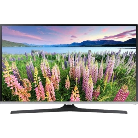 Samsung 48J5170 Full HD FHD LED televizyon, çiçekli manzara ekran görüntüsü ile vitrinde sunum