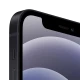 Apple iPhone 12 siyah akıllı telefonun ekran çentiği ve yan tuşlarının yakın plan görünümü