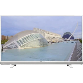 Beko B42 LW 8477 Full HD FHD TV, şehir manzarası gösteren geniş düz ekran televizyon