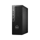 Dell Precision 3240T.00 siyah masaüstü bilgisayar, önden ve sağ yandan görünen kompakt kasa