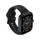 Honor Choice Watch siyah akıllı saat, kare ekranı ve ayarlanabilir silikon kordonuyla önden görünür.
