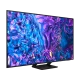 Samsung 75Q70D 75 inç QLED 4K Ultra HD TV, canlı mavi mor renk geçişli ekranda görünüyor