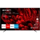 Axen AX75LEDB252 Ultra HD 4K LED televizyon, siyah çerçeveli 75 inç ekran ve kırmızı çiçek deseni