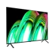 LG OLED55A26LA 55 inç Ultra HD 4K OLED televizyon ekranında renkli dalga deseni, genel siyah tasarım