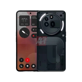 Nothing Phone 3a Pro siyah akıllı telefon, ön ekranı ve şeffaf tasarımlı arka yüzüyle ana vitrin görünümü