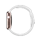 Apple Watch Edition 42 mm, 18 ayar pembe altın kasalı ve beyaz spor kordonlu akıllı saat yandan görünüm