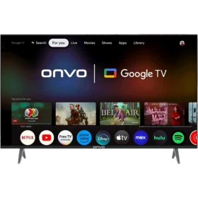 Onvo 55VL90N4UA Ultra HD 4K LED televizyon, Google TV arayüzü ve iki ayaklı siyah tasarım