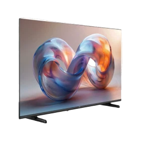 Vestel 55UT9760 Ultra HD 4K LED televizyon, ekranda renkli soyut şekillerle eğimli açıdan görünür