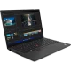 Lenovo ThinkPad T14 G6 21QC00CKTX gri iş ve ofis laptopu, açık ekranlı önden çapraz açıyla görünüm