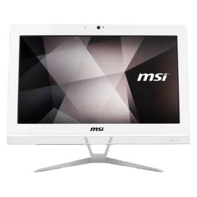 MSI PRO 20EXTS 8GL-011X beyaz masaüstü bilgisayar, geniş ekranı ve ayaklı tasarımıyla önden görünüm
