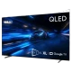 Beko B XL100 C Ultra HD 4K TV, siyah çerçeveli QLED ekran ve hızlı otomobil görüntüsü