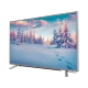 Beko B40L 8752 5S Ultra HD 4K TV, karlı orman manzarası gösteren ince çerçeveli televizyon