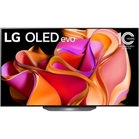 LG OLED65CS3VA Ultra HD 4K OLED televizyon vitrinde, siyah çerçeveli ince tasarım ve canlı renkler