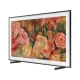 Samsung 65LS03D QLED 65 inç Ultra HD 4K TV, çiçek temalı canlı ekran görüntüsüyle önden görünüm