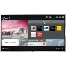 LG 42LB582V 42 inç Full HD FHD LED TV ekranında Smart arayüz görünüyor, genel siyah renkli vitrin ürünü